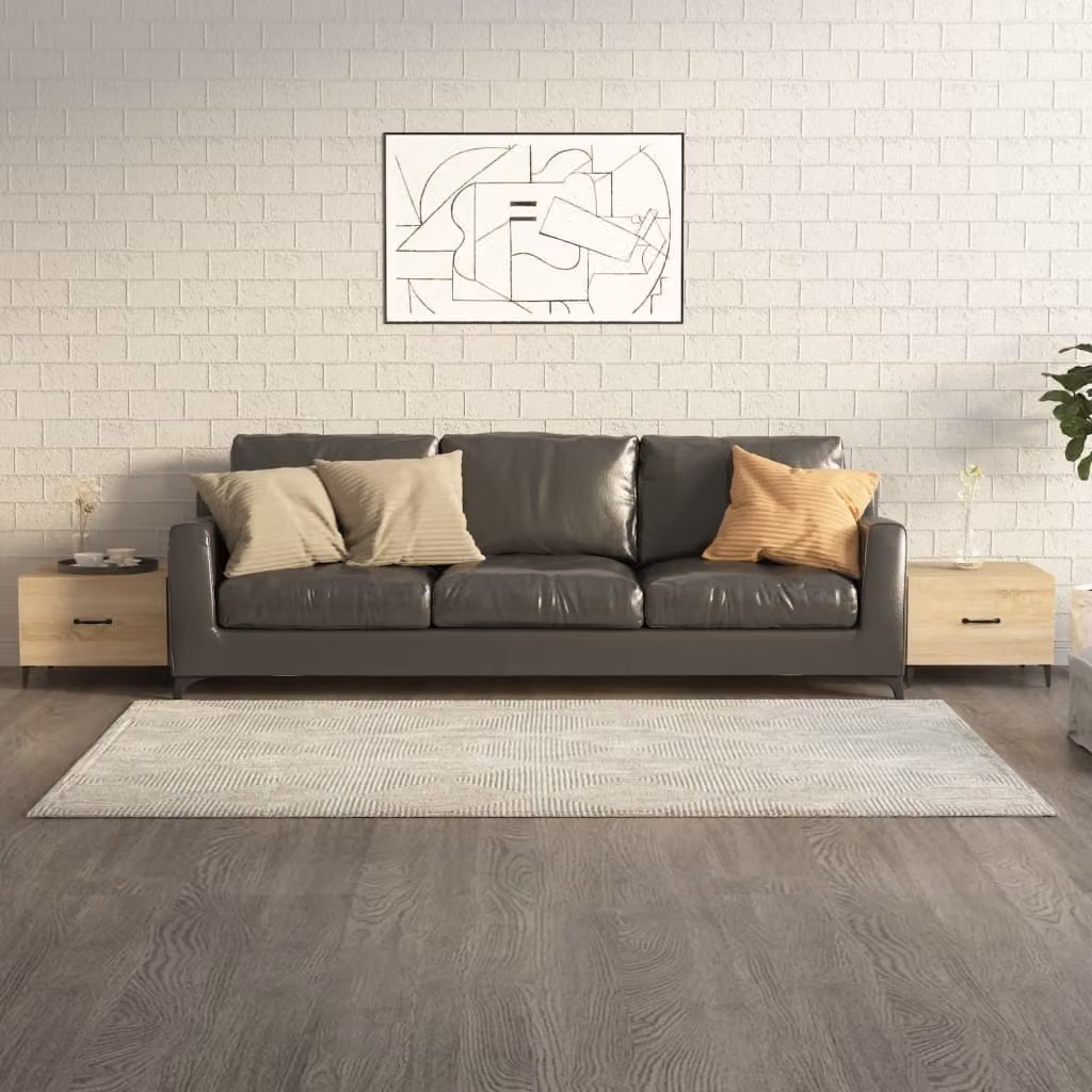 The Living Store Tavolini con gambe in metallo 2 pz. rovere Sonoma 50x50x40 cm