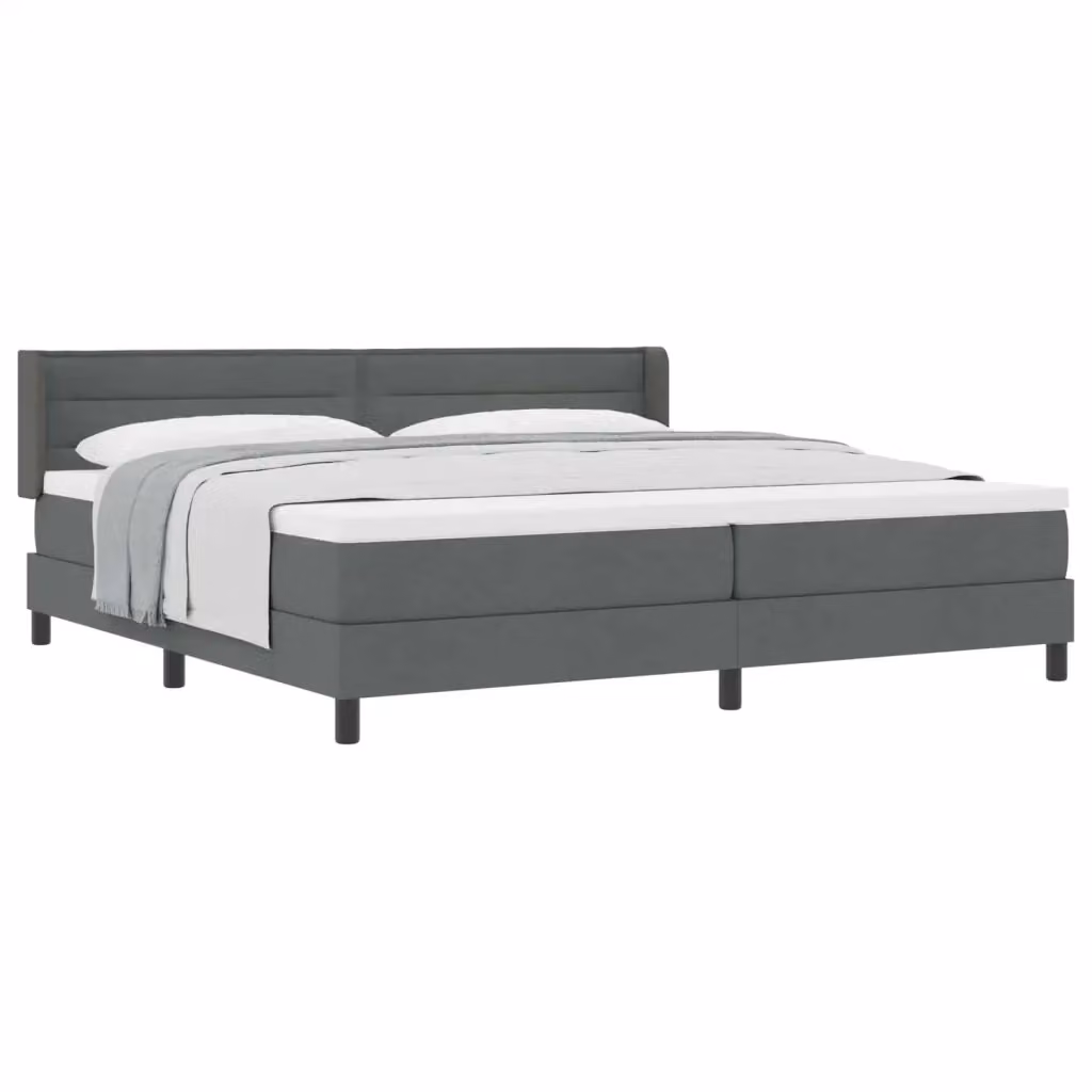 Letto a molle moderno vidaXL con testiera in tessuto grigio, L/P/H: 200 x 200 x 280 cm – 2
