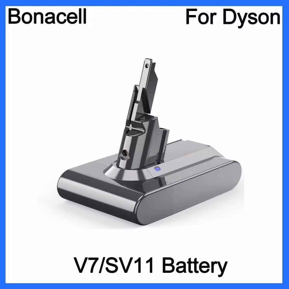Batteria di ricambio per Dyson V6/V7/V8/V10, 21,6 V 6000 mAh, ricaricabile, grigio