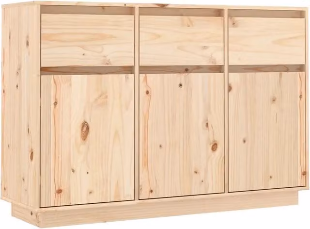 Credenza-Buffet-Armadio da cucina 110x34x75 cm in Legno Massello di Pino 630680