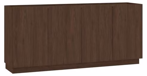 Comò con quattro ante e otto ripiani, in legno di noce, dimensioni 180 x 40 x 85,5 cm