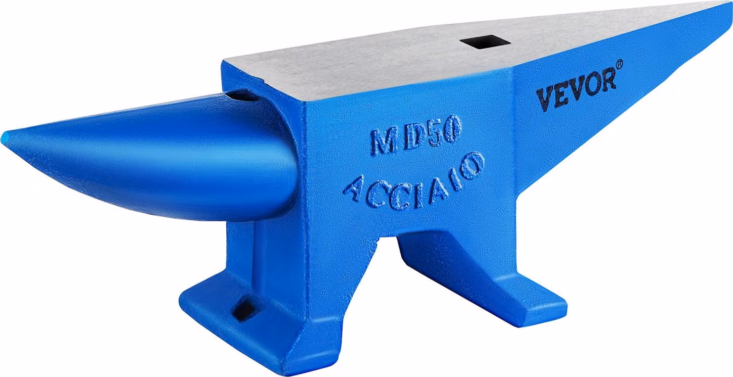 Incudine da fabbro 48,1 kg Strumenti per la forgiatura in acciaio forgiato con foro rotondo e quadrato, incudine per fabbri e gioiellieri, strumento durevole e robusto per la lavorazione dei metalli,