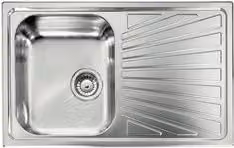 Lavello a vasca singola Cometa in acciaio inox satinato argento L: 79 cm, P: 50 cm
