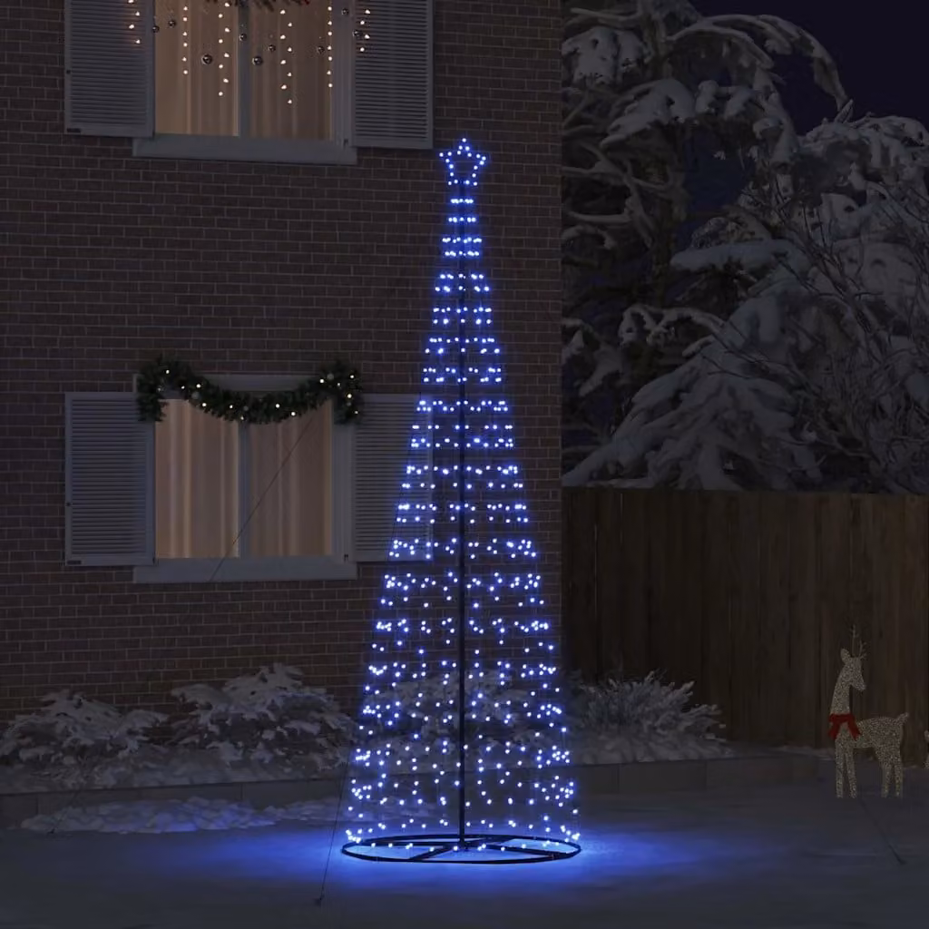 vidaXL Albero di Natale LED EKENAS 400 cm 800 LED Blu Acciaio Blu