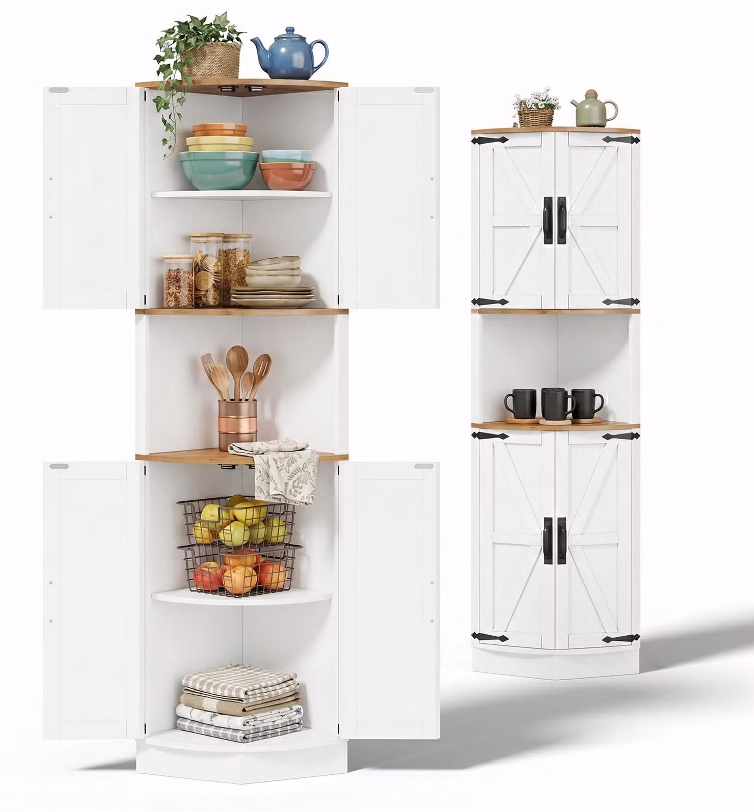 MobileR: Armadietto alto per cucina, armadio alto per cucina, 39,5 x 39,5 x 180 cm, bianco, MD