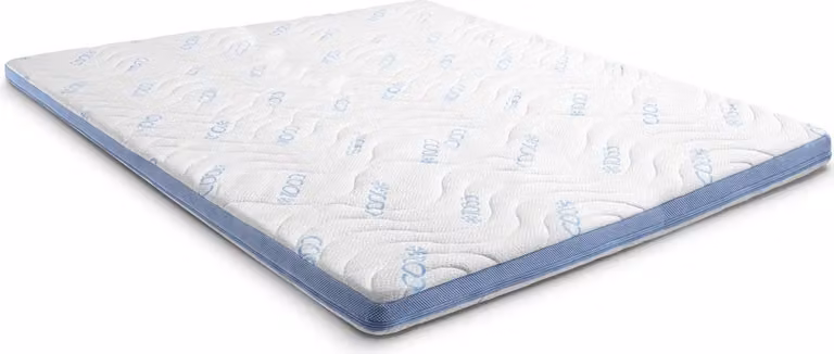 Topper in schiuma a memoria di forma CloudComfort Cool, 160 x 200 cm, altezza 7 cm, livello di rigidità H2/H3, topper a 7 zone con rivestimento termoregolatore