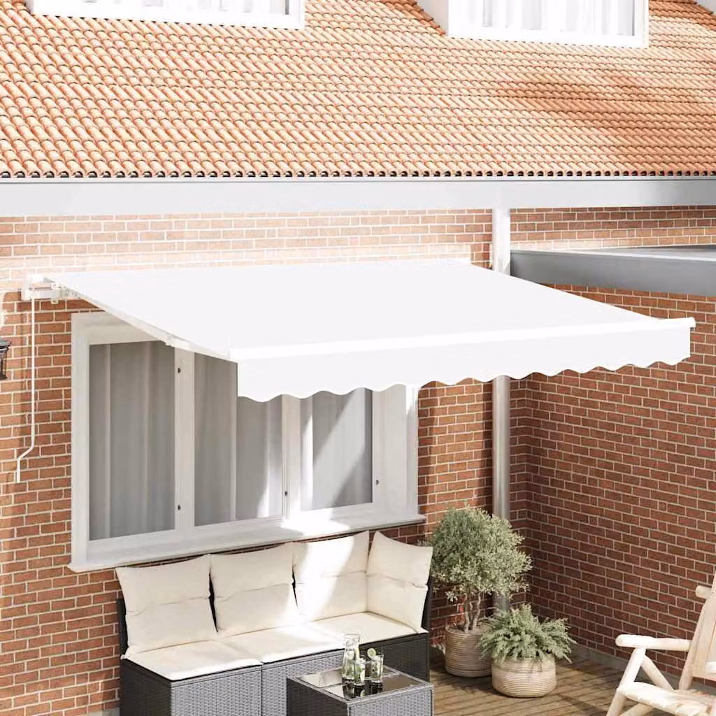 Maison Exclusive - Telo di ricambio per tenda da sole, dimensioni 3,5x2,5 m, colore bianco, in poliestere