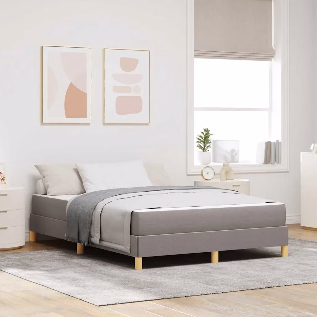 Letto a molle Talpa vidaXL con materasso in tessuto beige o grigio L/P/H: 200 x 160 x 64 cm – 1