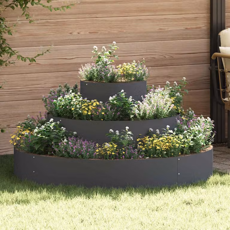 vidaXL Vaso da giardino Antracite 120 x 120 x 20 cm