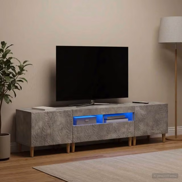 Mobile TV LED a 3 pezzi DELFT Grigio Cemento 3416761