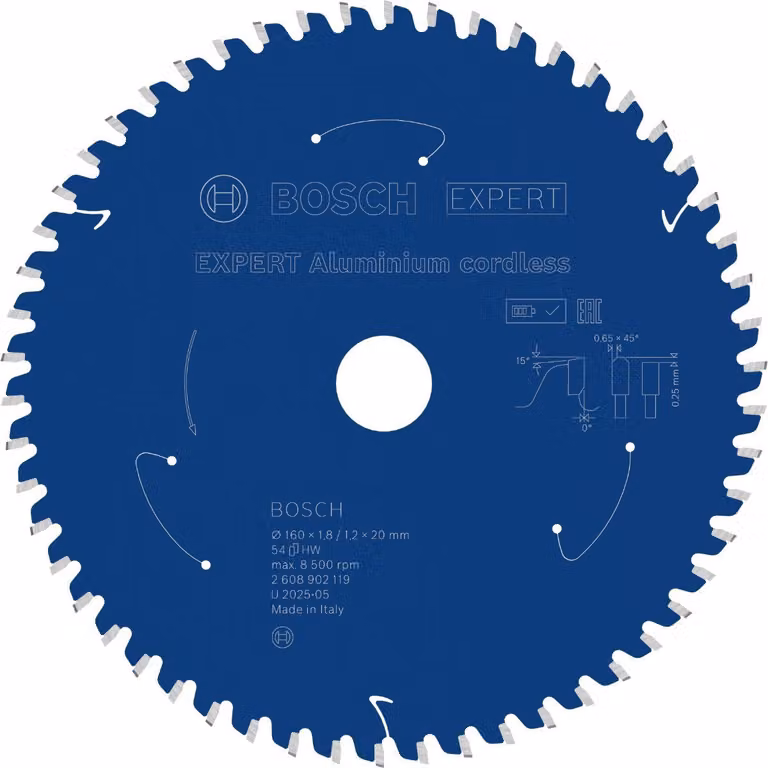 Lama circolare Bosch EXPERT per alluminio, 160x20 mm, Z54
