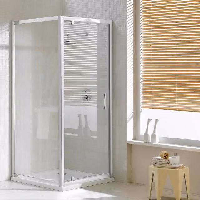 Box Doccia Angolare 75x75 cm 1 Anta Battente in Cristallo Trasparente 6mm H198 Fosterberg Aalborg Duo