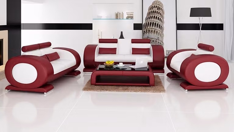 Sofagarnitur Garnituren Set Design Sofas Polster Couchen Leder 311 Sitzer