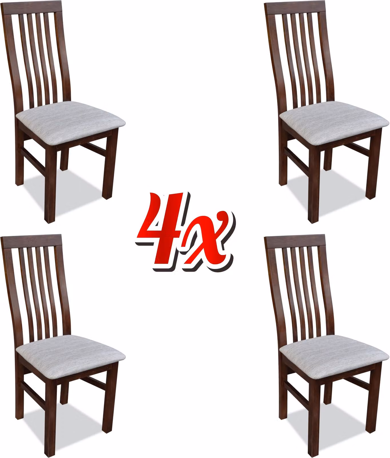 Textil Sitz Sessel Set Club Fernseh Stuhl 4x Esszimmer Polsterstuhl Lounge