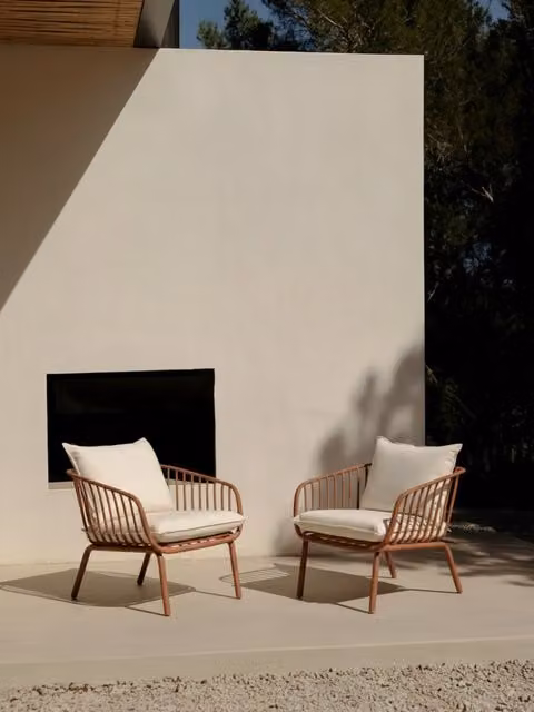 Set di 2 poltrone da giardino Madeira Kenay Home in metallo laccato color terracotta