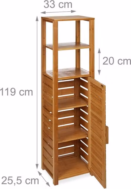 Scaffale da bagno stretto con 6 livelli stoccaggio ottimale cucina corridoio in bambù naturale 13_0004234