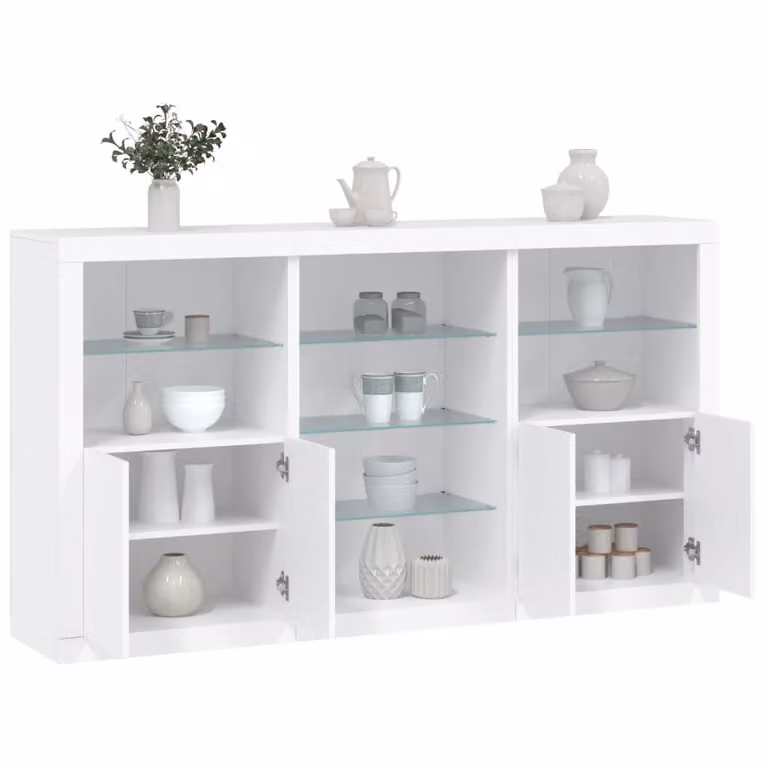 Credenza moderna vidaXL con luci LED bianca L: 181,5 cm, P: 37 cm, H: 100 cm