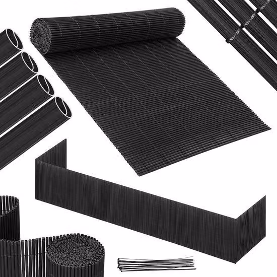 Schermo privacy in PVC, dimensioni 1,6 x 3 metri, resistente al vento e alle intemperie, resistente ai raggi UV, ideale per giardino e terrazza, colore antracite