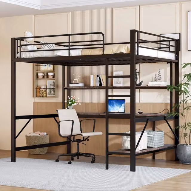 letto a castello metallo nero 145 x 204 cm