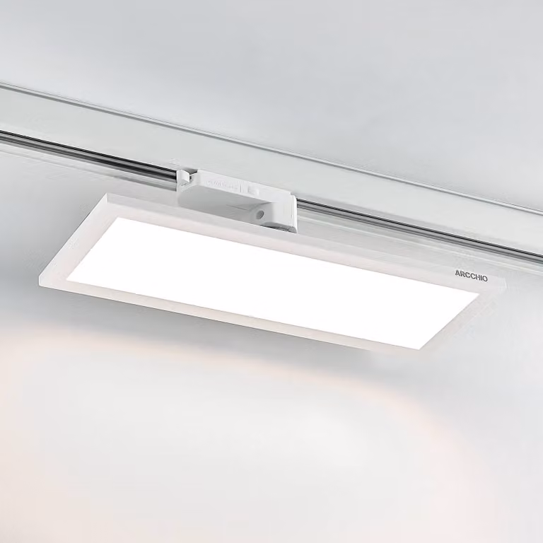 Arcchio Pannello LED trifase bianco 4000 K Hairis, Bianco / Opale, Studio / Ufficio, Plastica, Moderno