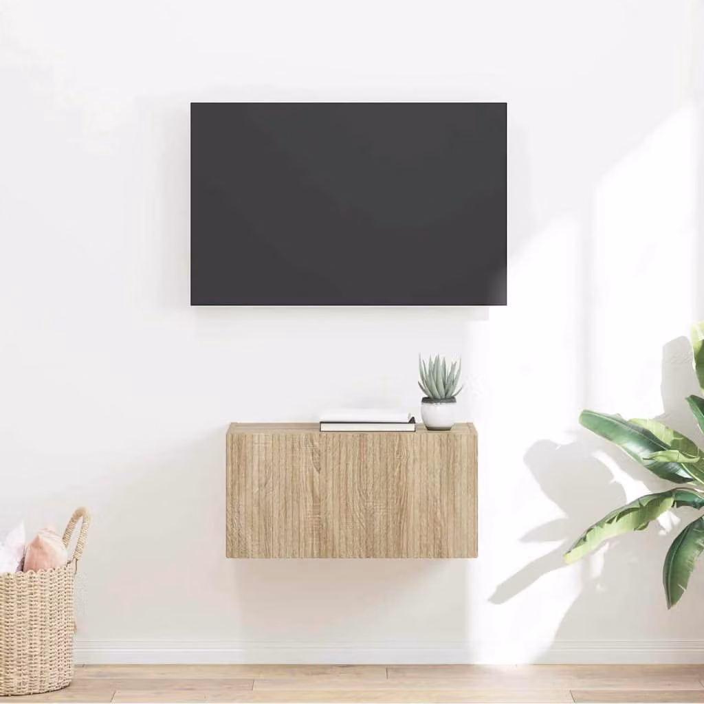 Mobile TV da parete vidaXL in legno Sonoma, marrone, L 60 cm x P 31 cm x H 29,5 cm