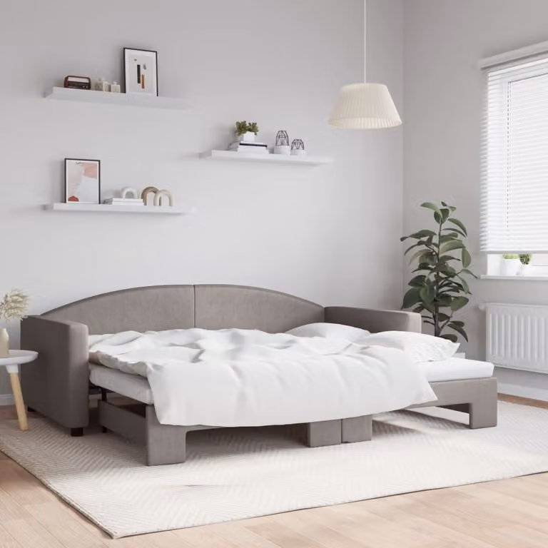 Maison Exclusive - Divano letto estraibile color taupe 90x200 cm in tessuto