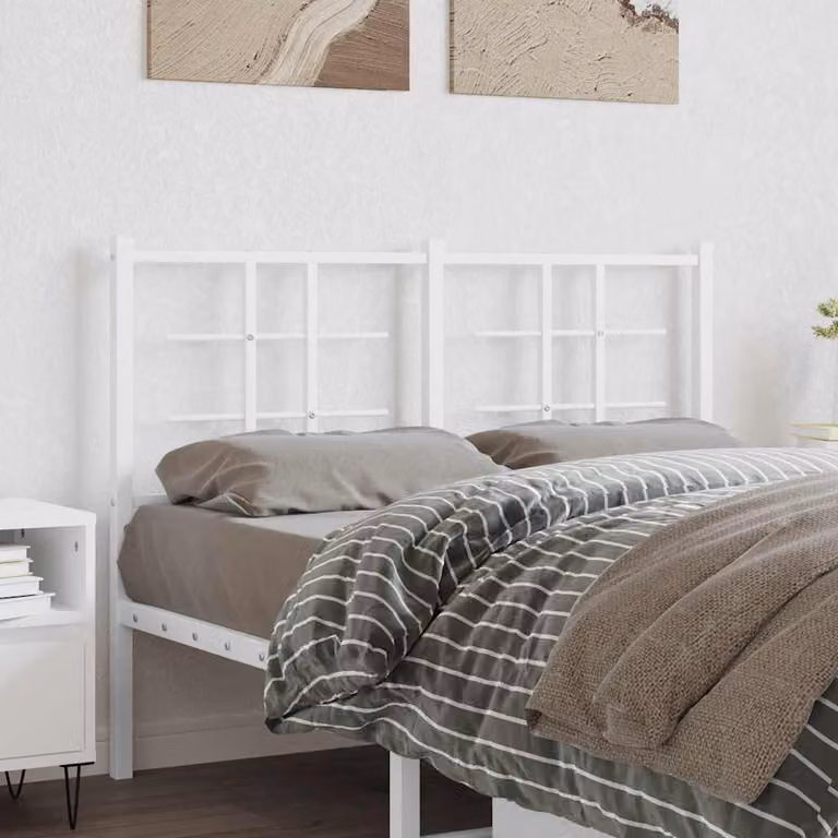 Testiera di ricambio vidaXL in metallo bianco laccato per letto 120x200 cm
