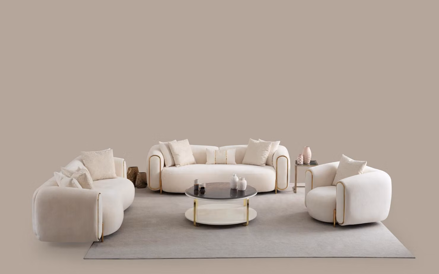 Sofagarnitur 3+3+1 Sitzer Set Design Sofa Polster Couchen Couch Modern Luxus