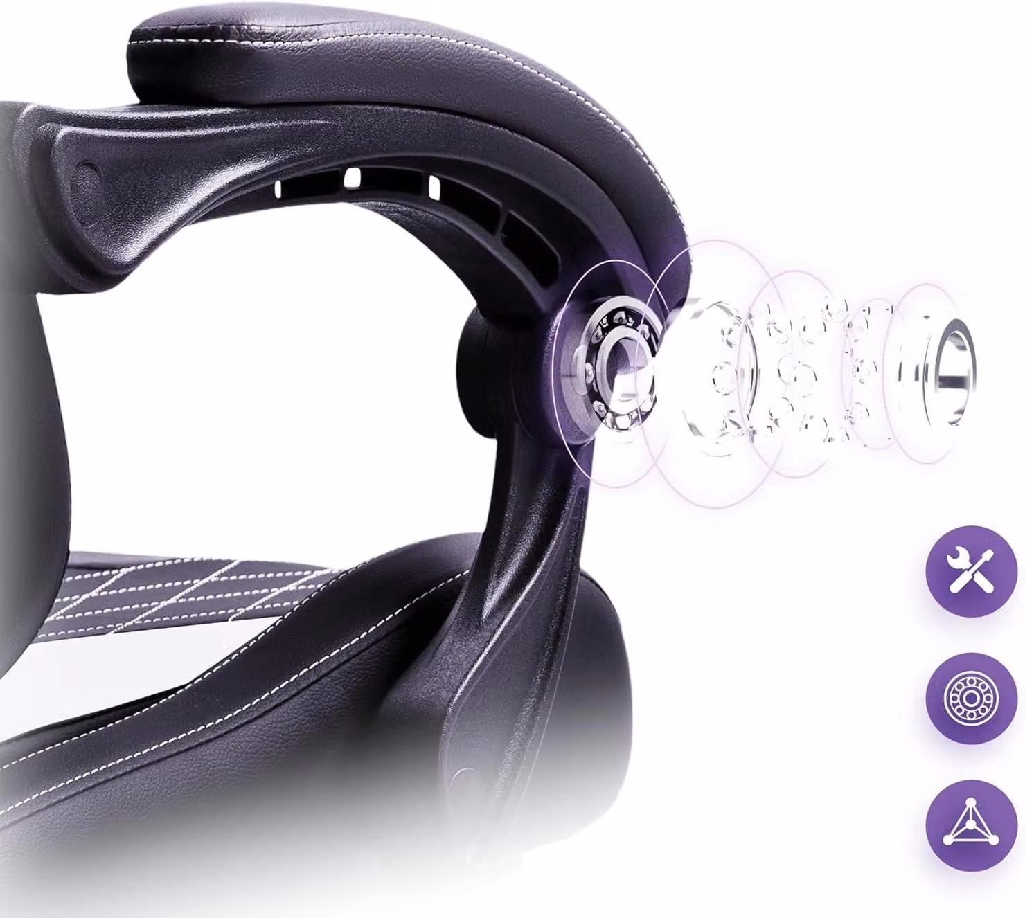 Sedia da gaming ergonomica Witte con funzione massaggio e poggiapiedi