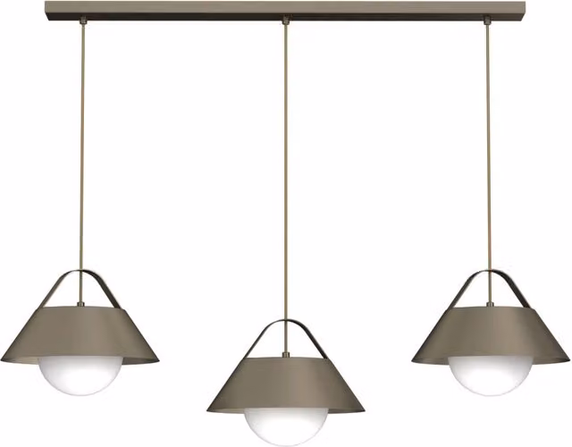 Lampada sospesa Funda 3xE27 bronzo titanio sfere bianche