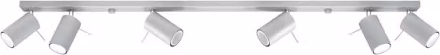 Lampada da soffitto a LED Ring Sollux Lighting, design moderno regolabile in metallo grigio con 6 luci