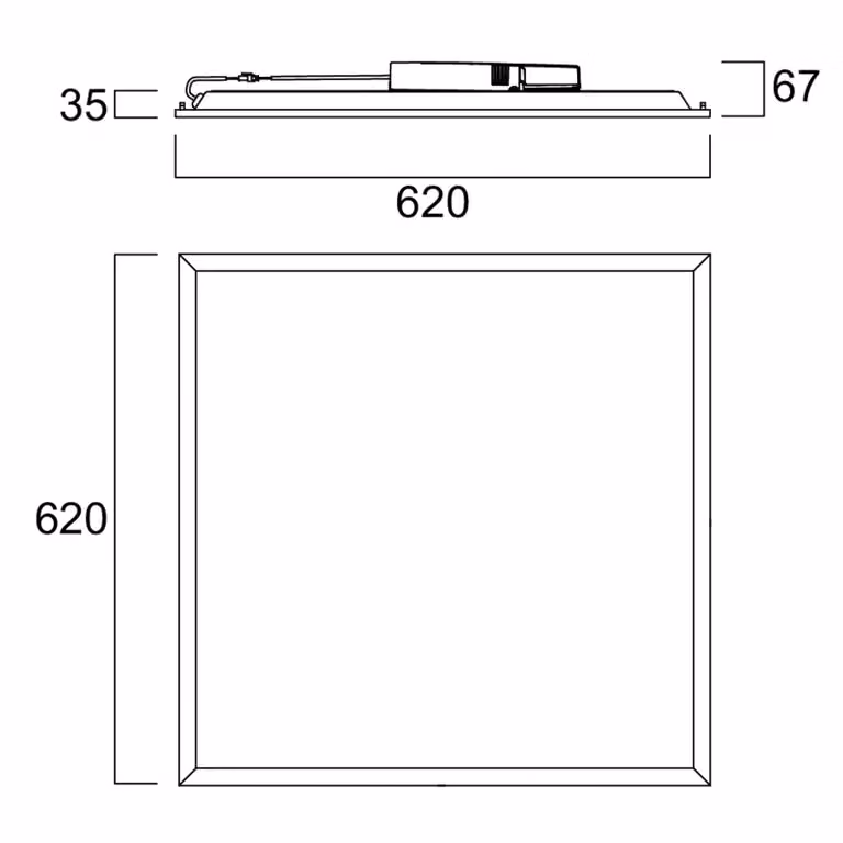 Sylvania Pannello da incasso a LED QUANTUM bianco 62x62 cm on/off 26 W UGR19 IP54, Bianco / Opale, Studio / Ufficio, Metallo