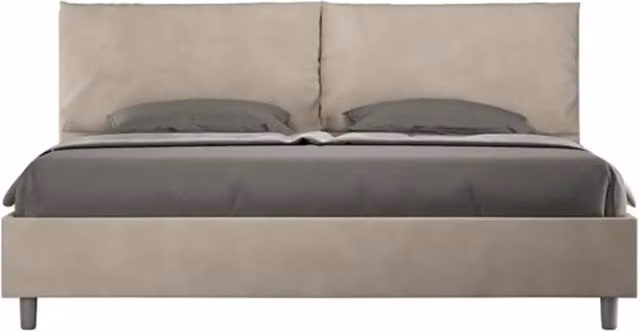 Letto matrimoniale king size Antea Large Ityhome con rete imbottita in microfibra colore sabbia L/P/H: 222 x 215 x 110 cm