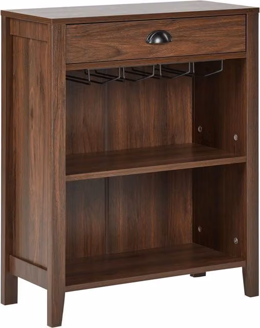 Credenza Beliani in stile rustico con cassetto e ripiani, colore marrone, ideale per il tuo soggiorno