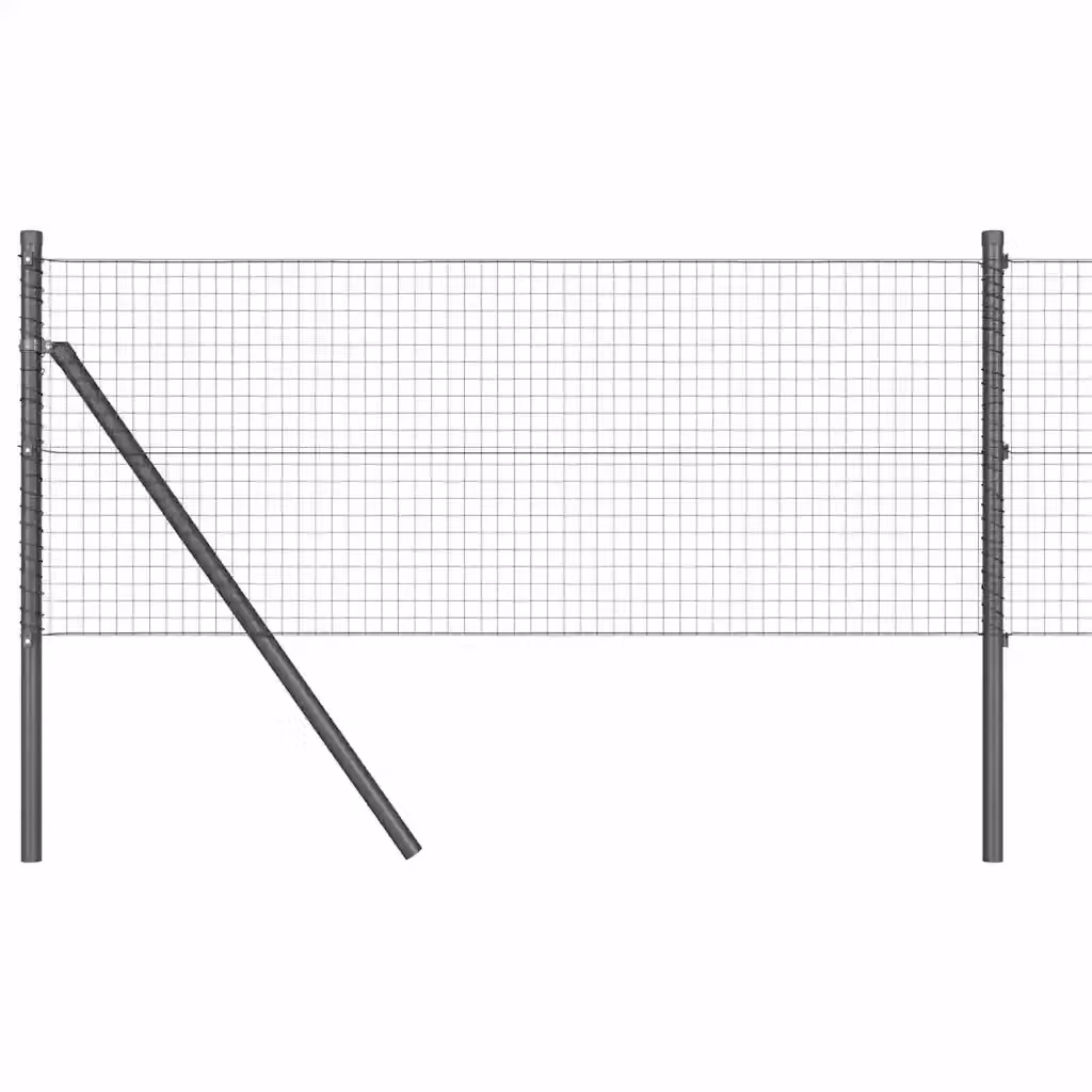 Recinzione a rete saldata vidaXL in acciaio e PVC Grigio da fissare a terra 100 x 0,6 m – 2