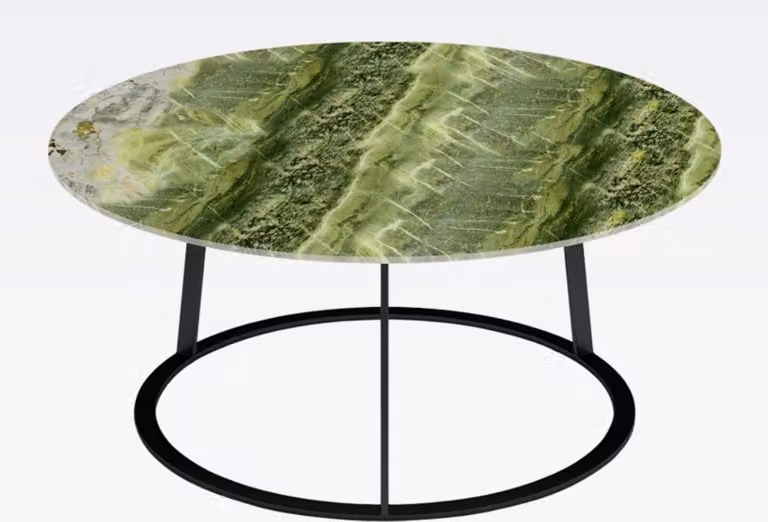 Tavolino Casa Padrino nero/verde Ø 77 x H. 40 cm - Tavolino rotondo con piano in marmo - Mobili Soggiorno - Mobili Lusso