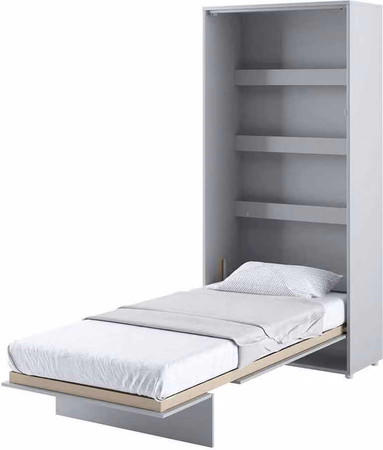 Letto a parete Armadio letto LETTO CONCEPT BC-03 Verticale 90x200 GRIGIO OPACO Letto a parete pieghevole, armadio letto pieghevole, armadio con letto pieghevole integrato in rete a doghe
