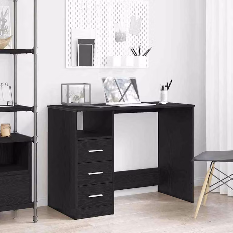 Maison Exclusive - Scrivania con cassetti effetto rovere nero 102x50x76 cm