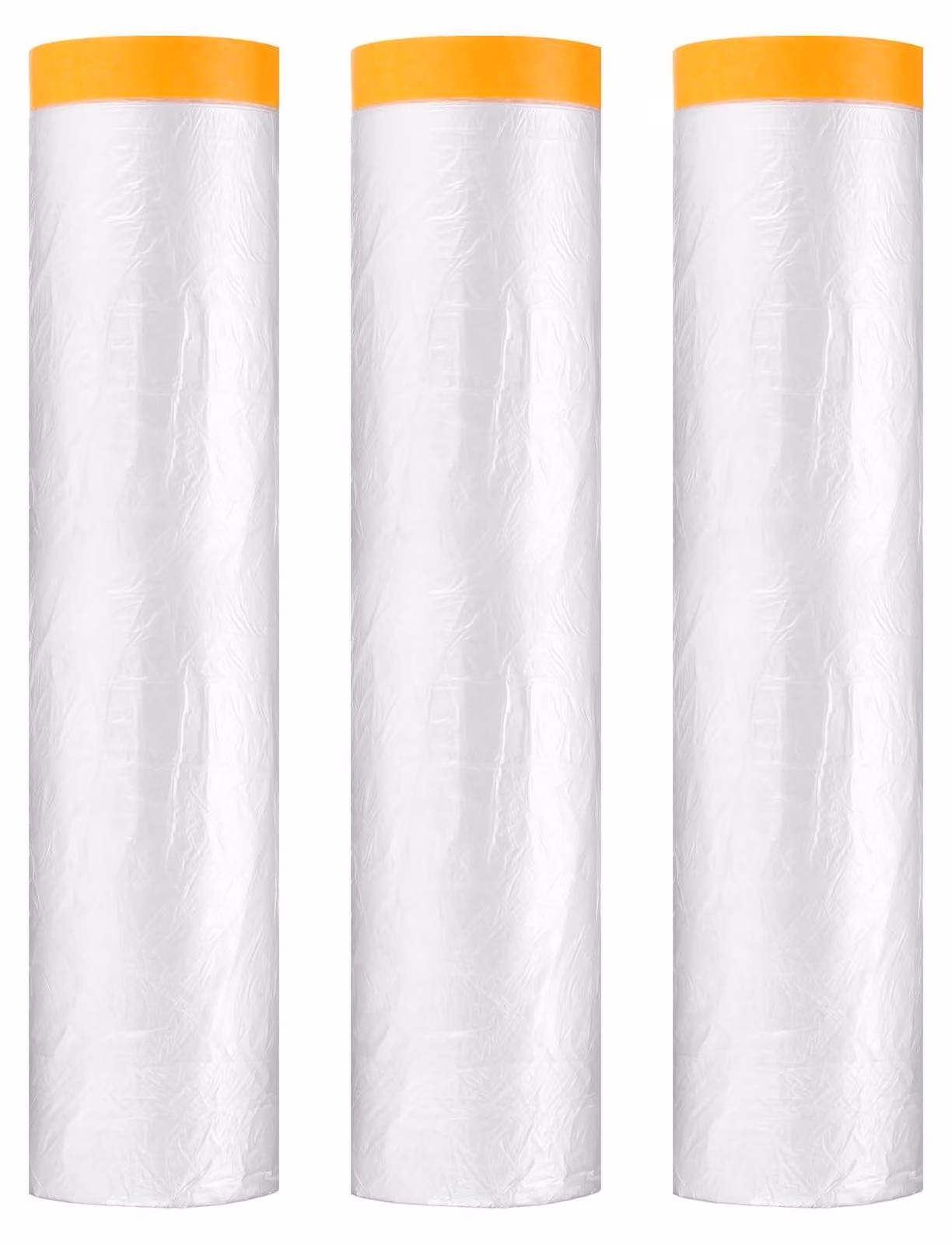 Omgoods - 3 fogli di pellicola protettiva pretagliata per la pittura, con nastro adesivo, dimensioni 45 cm x 1,65 m