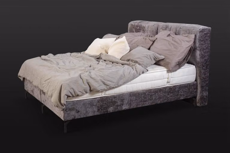 Graues Doppelbett Moderne Schlafzimmermöbel Designer Textilbetten