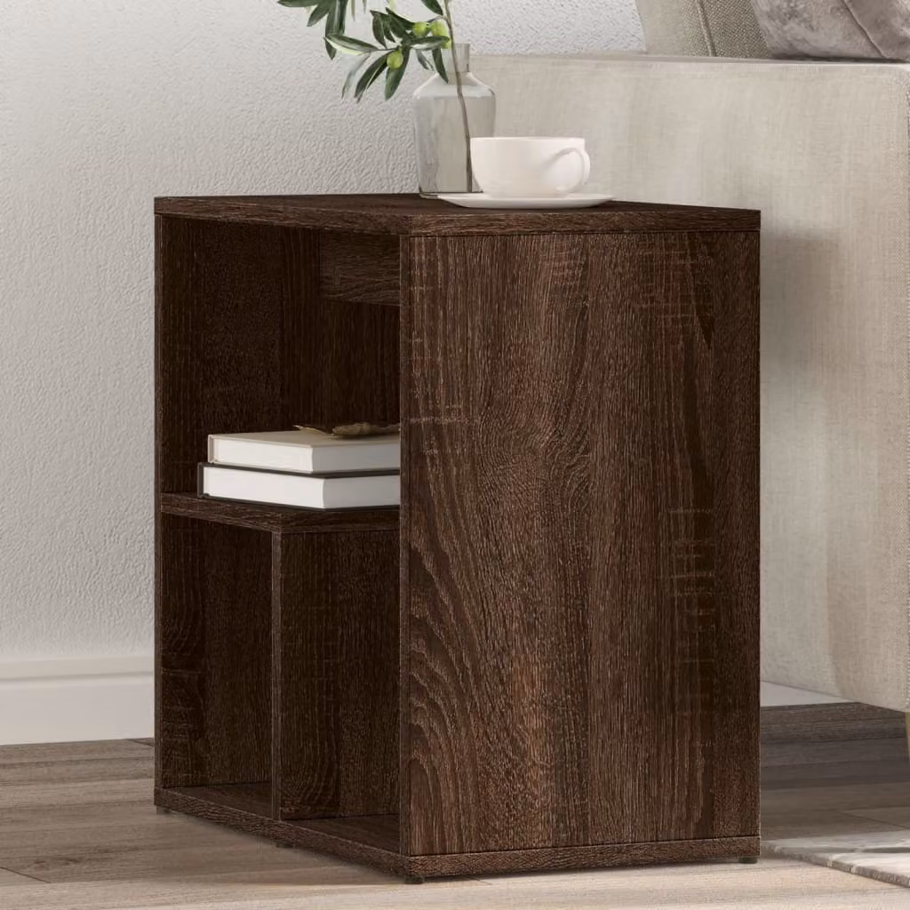 Set di 2 tavolini vidaXL in legno multistrato color rovere marrone, L/P/H: 50 x 30 x 50 cm
