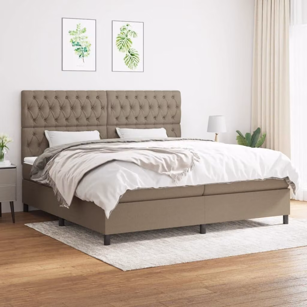 Maison Exclusive - Giroletto a Molle con Materasso Tortora 200x200 cm in Tessuto