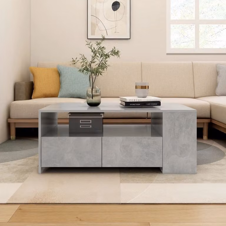 Maison Exclusive - Tavolino da salotto grigio cemento 102x55x42 cm Materiale ligneo
