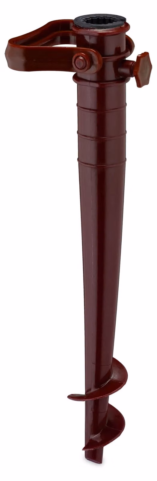 Relaxdays - Base a vite per ombrellone e stendibiancheria, da avvitare, per pali da 19-32 mm di diametro, da campeggio, tassello da terra, marrone