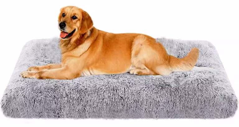 Cuccia per cani morbida e soffice, in peluche, grigia, dimensioni 94x63 cm