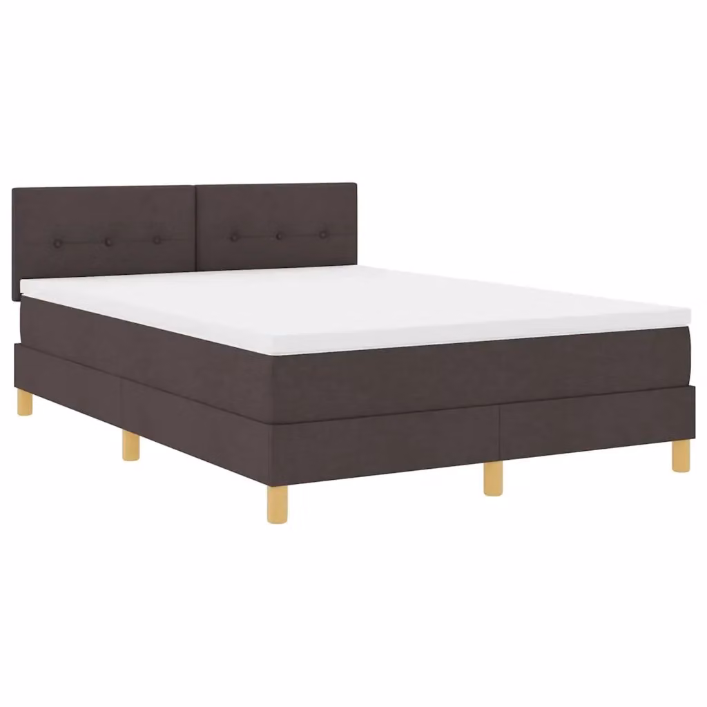 Letto moderno vidaXL con illuminazione LED sottostante e porta di ricarica USB, rivestimento in tessuto marrone, L 140 x P 200 cm – 2