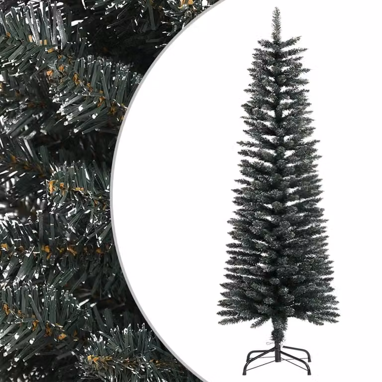 Maison Exclusive - Albero di Natale artificiale con supporto, forma slanciata, colore verde, 120 cm, materiale: PVC