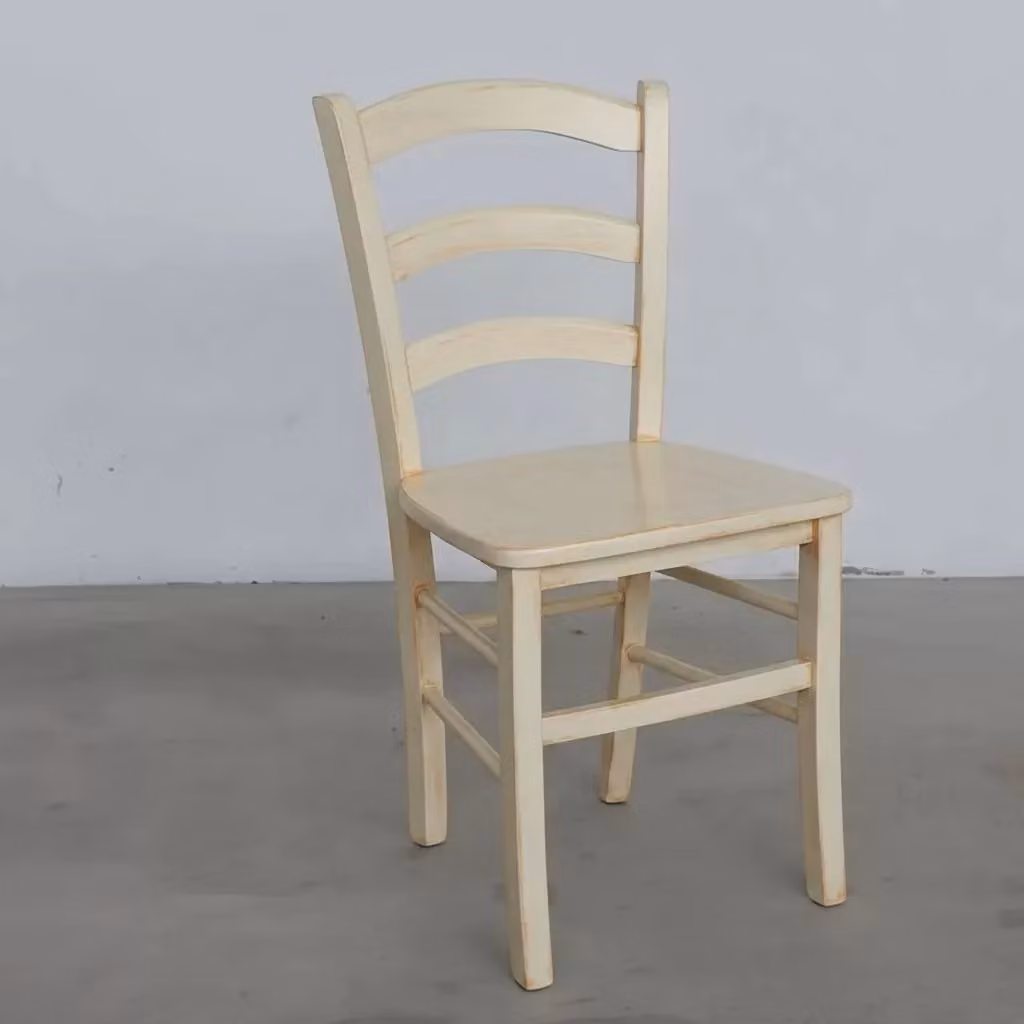 Set di 2 sedie shabby chic in legno di faggio laccato avorio anticato Mobili 2G L/P/H: 43 x 46 x 89 cm – 1