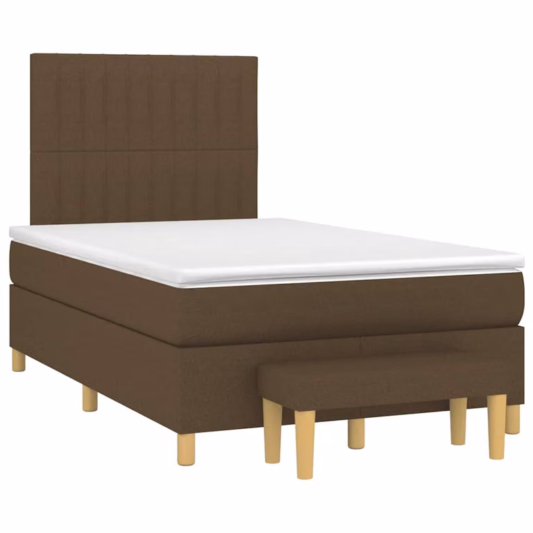 Giroletto a Molle con Materasso vidaXL in Legno e Tessuto Marrone e Bianco L/P/H: 120 x 200 x 193 cm