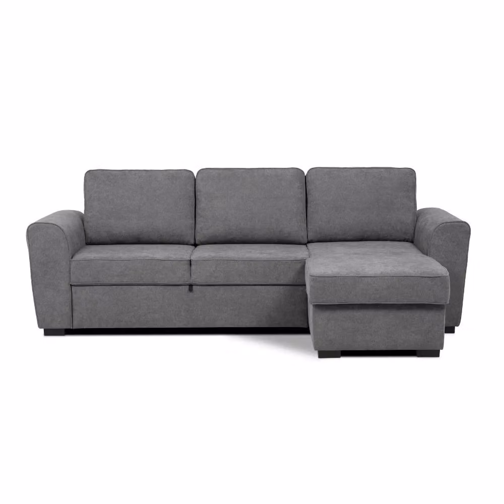 Divano letto con penisola reversibile Aston Veriaffari in tessuto grigio con contenitore L/P/H: 251.5 x 159.5 x 86 cm – 2